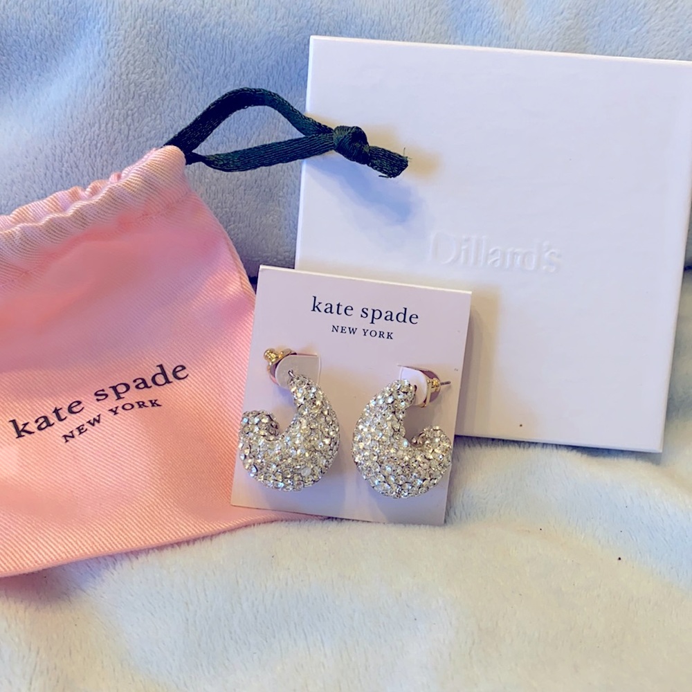 kate spade. SILVER CHUNKY SHINY EARRINGS. STYLISH